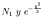 $\displaystyle N_1~y~ e^{-\frac{y^2}{2}}$